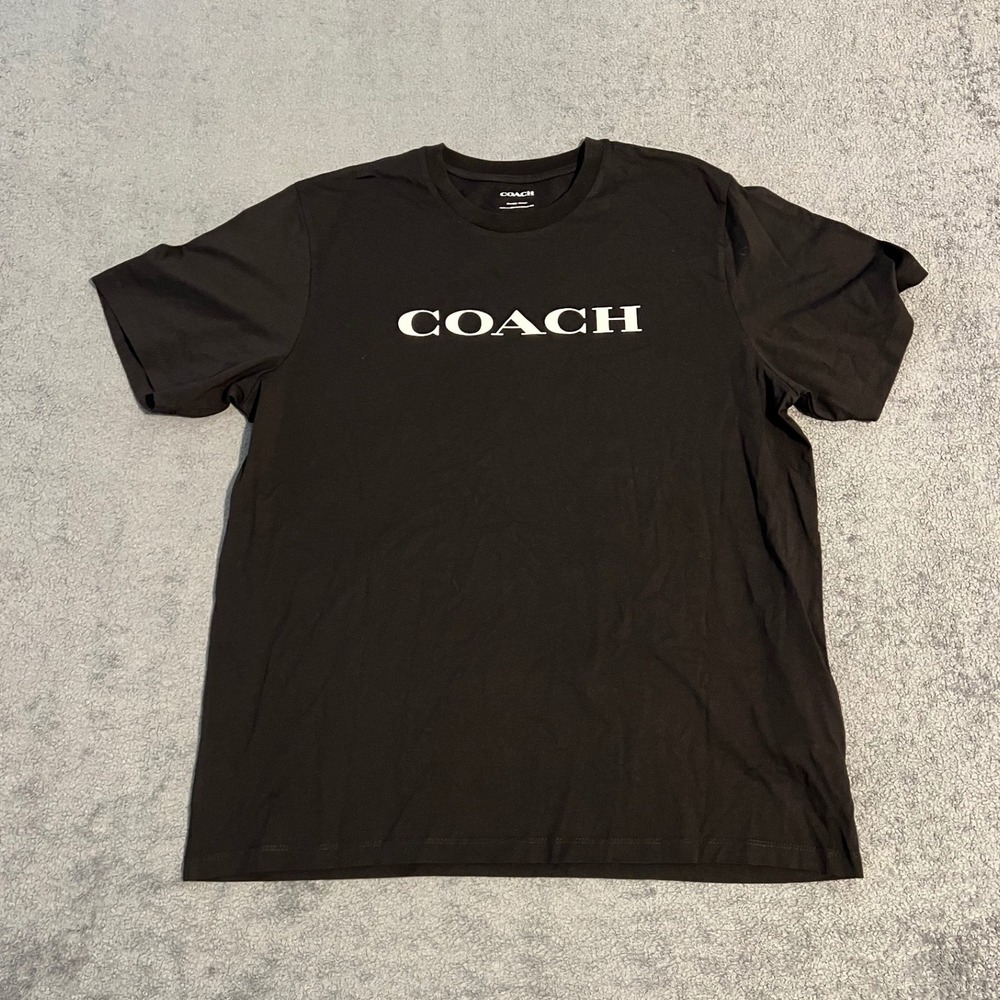 NWOT Coach Mens Essential Logo T-Shirt Black Cotton Crewneck Size 2X Large